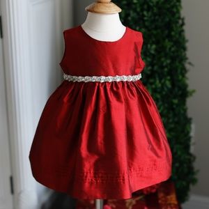 Red Silk Formal Dress Isabel Garréton 9/12 Months Flower Girl Special Occasion